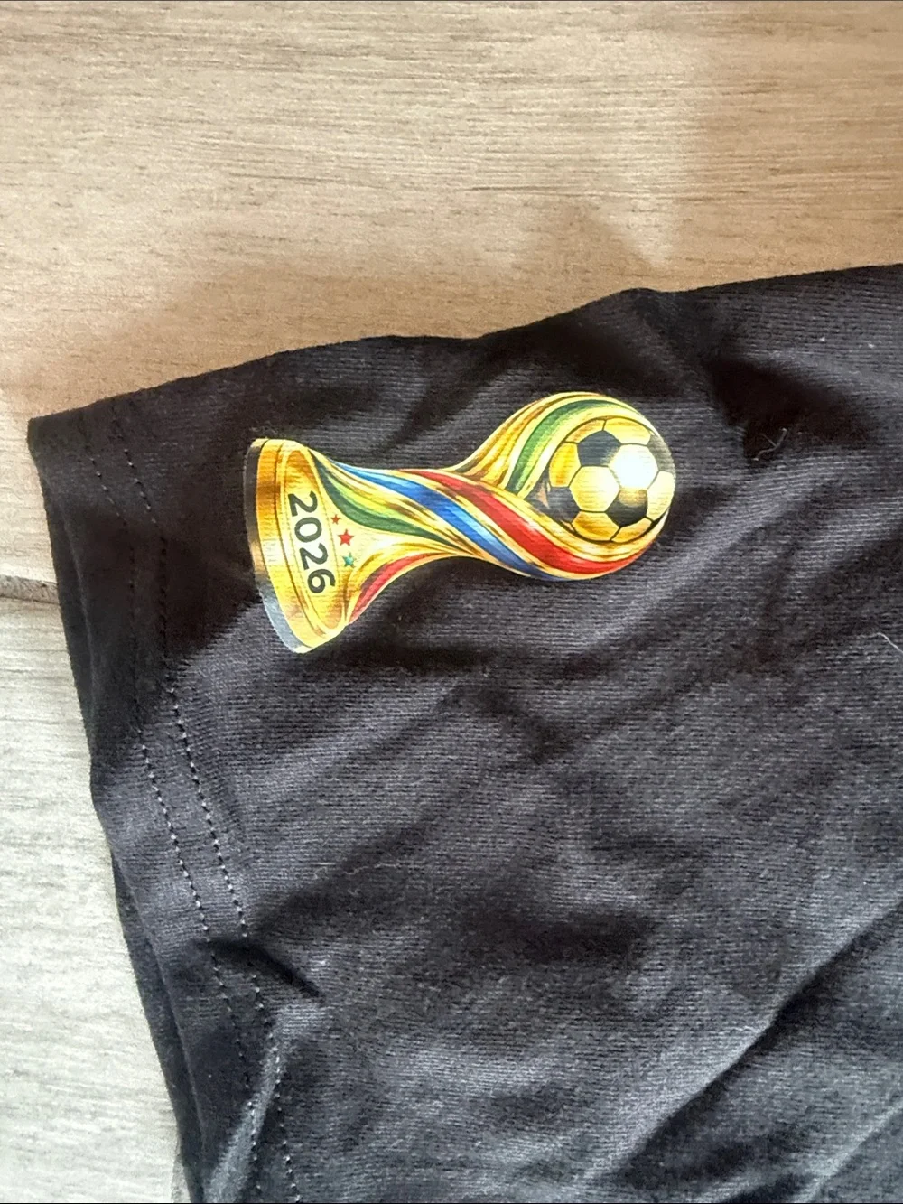 Jordan Black Short‑Sleeve Crest Tee with Gold Logo World Cup 2026  brand new
